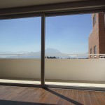 Vista del volcan desde balcón de apartamentos